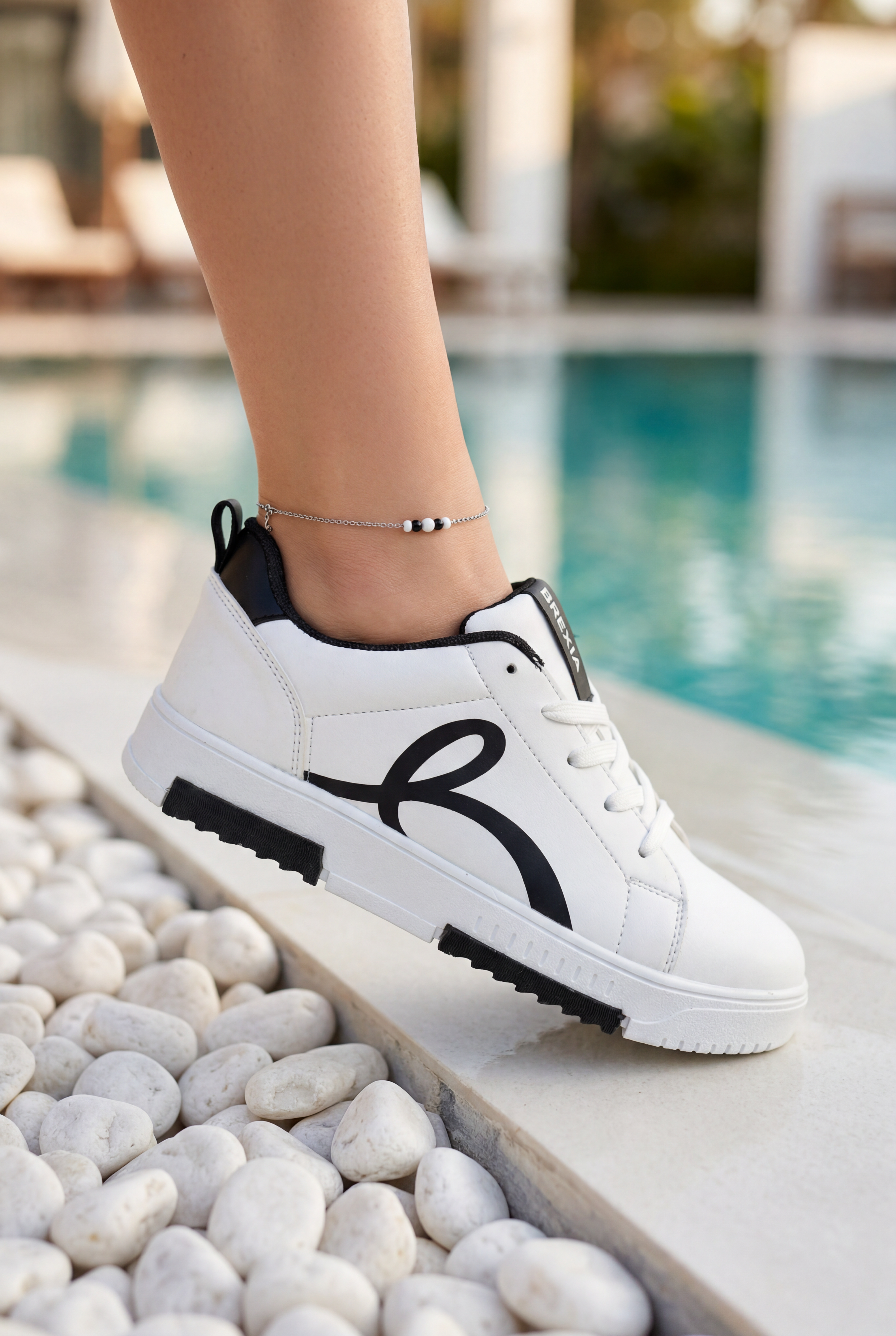 Brexia Walksmooth Kadın Beyaz Sneaker Günlük Spor Ayakkabı Hafif Ortopedik Rahat Taban